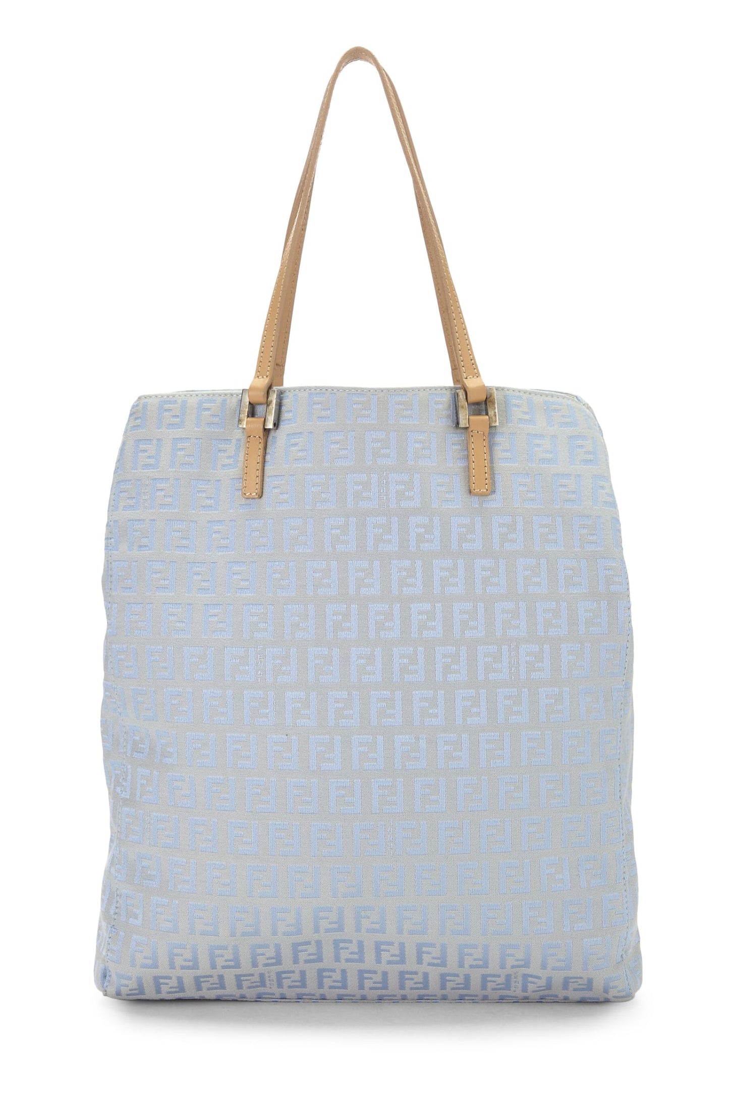 Fendi, sac fourre-tout vertical en toile Zucchino bleu d'occasion, petit modèle, bleu