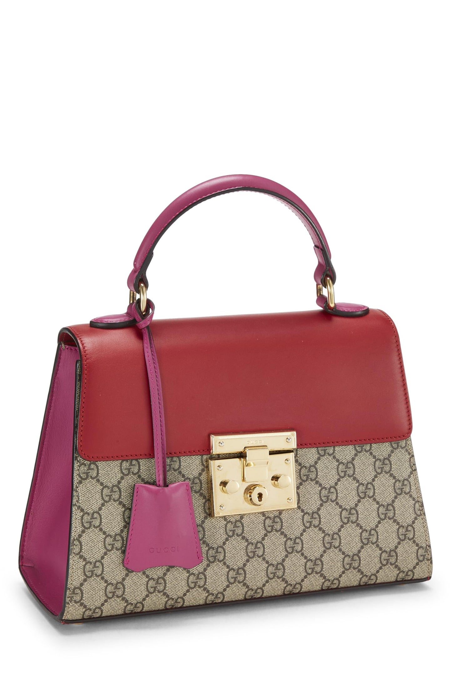 Gucci, Pre-Loved Multicolor Original GG Supreme Padlock Top Handle Bag, Multi