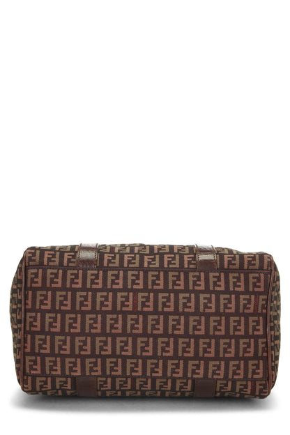 Fendi, Pre-Loved Brown Zucchino Boston Bag Mini, Brown