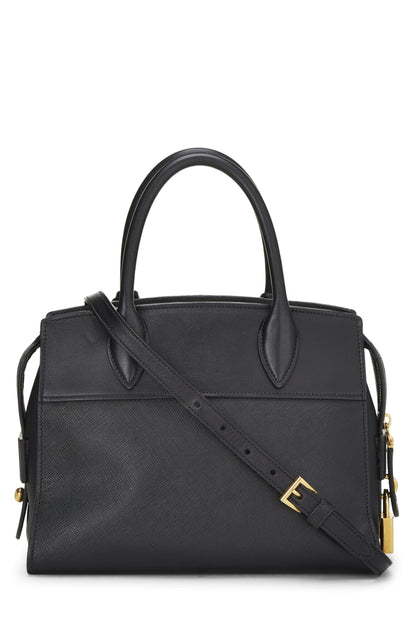 Prada, Pre-Loved Black Saffiano Esplanade Small, Black