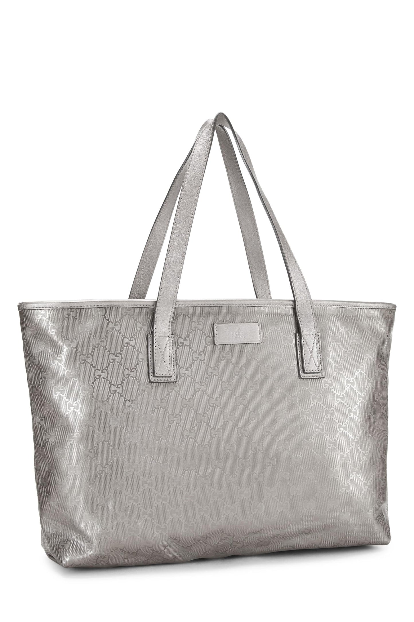 Gucci, Pre-Loved Silver GG Imprime Tote Small, Silver