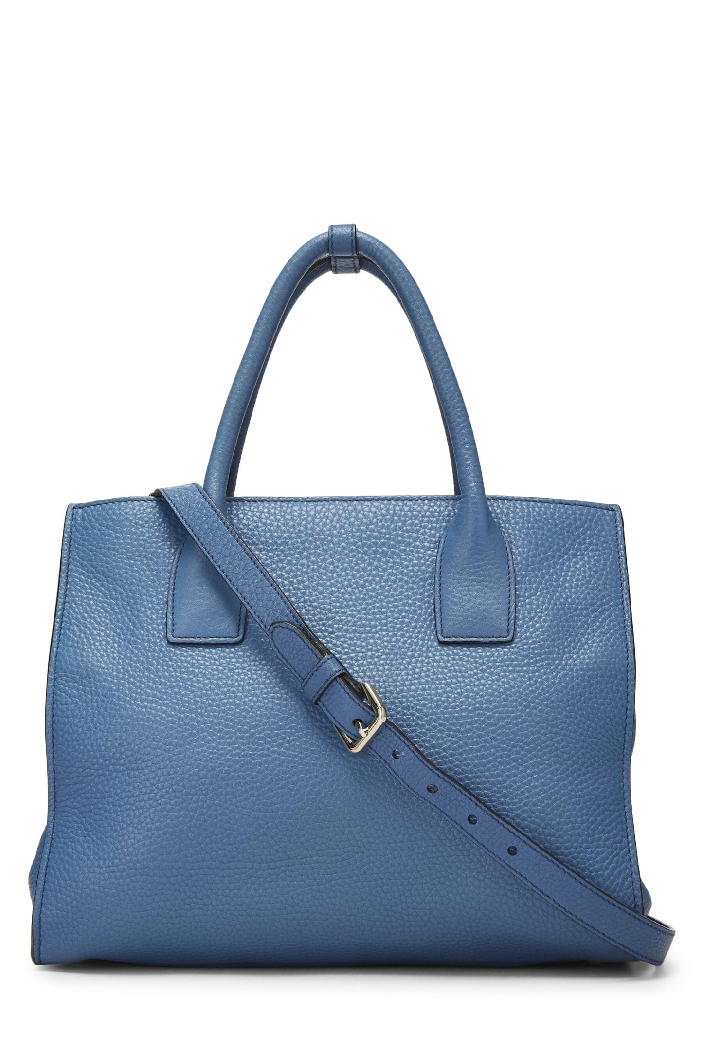 Prada, Bolso tote convertible Vitello Daino azul Pre-Loved, Azul