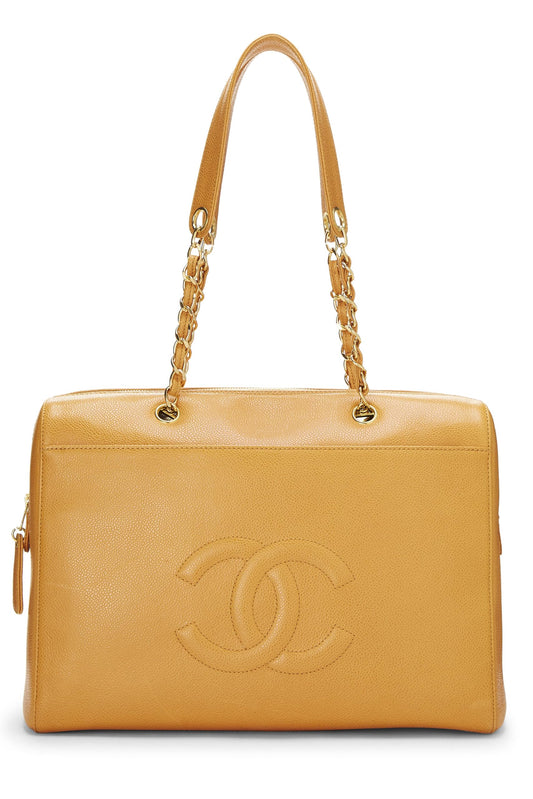 Chanel, petit sac fourre-tout zippé Orange Caviar d'occasion, orange