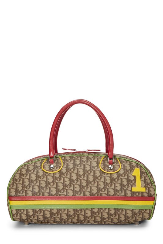 Dior, sac bowler rasta en toile enduite marron Trotter d'occasion, marron