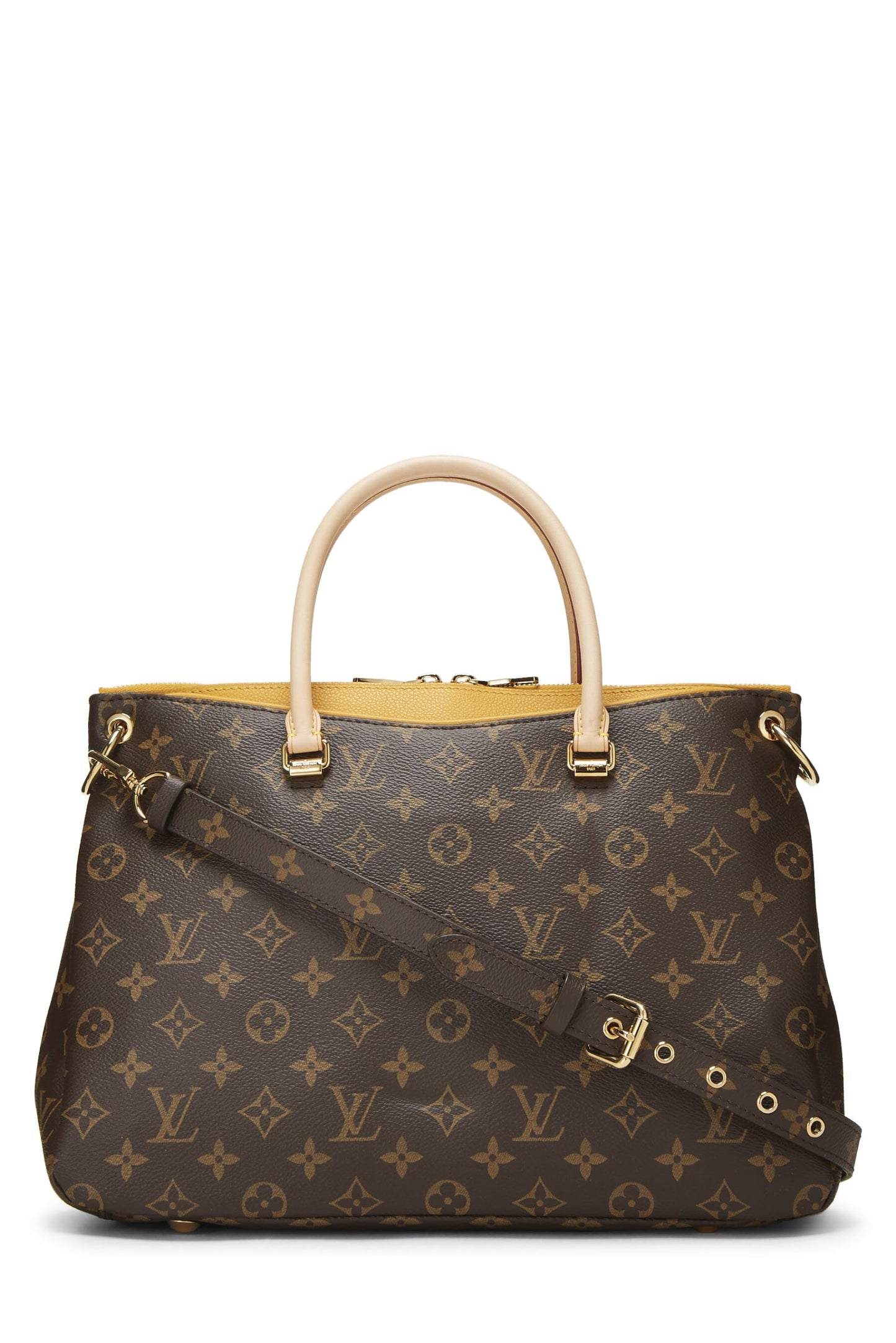 Louis Vuitton, Pallas en toile monogram jaune d'occasion, jaune