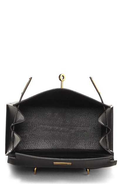 Hermès, Caja negra Kelly Sellier 20 Mini pre-Loved, Negro