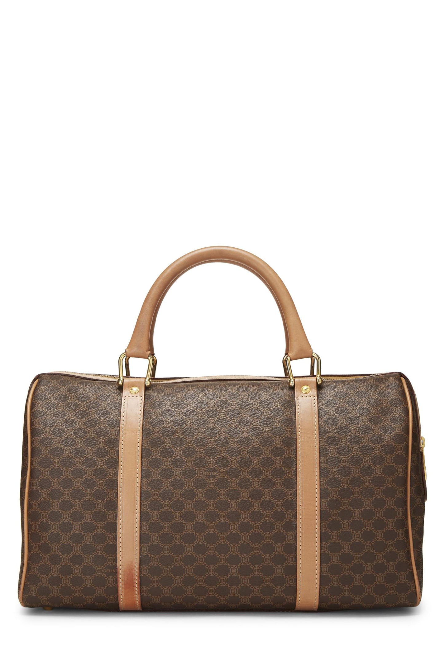 Céline, Sac Boston Macadam en toile enduite marron d'occasion, marron