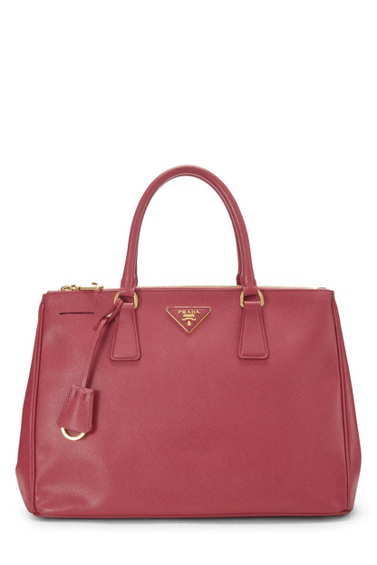 Prada, grand sac fourre-tout exécutif en saffiano rose d'occasion, rose