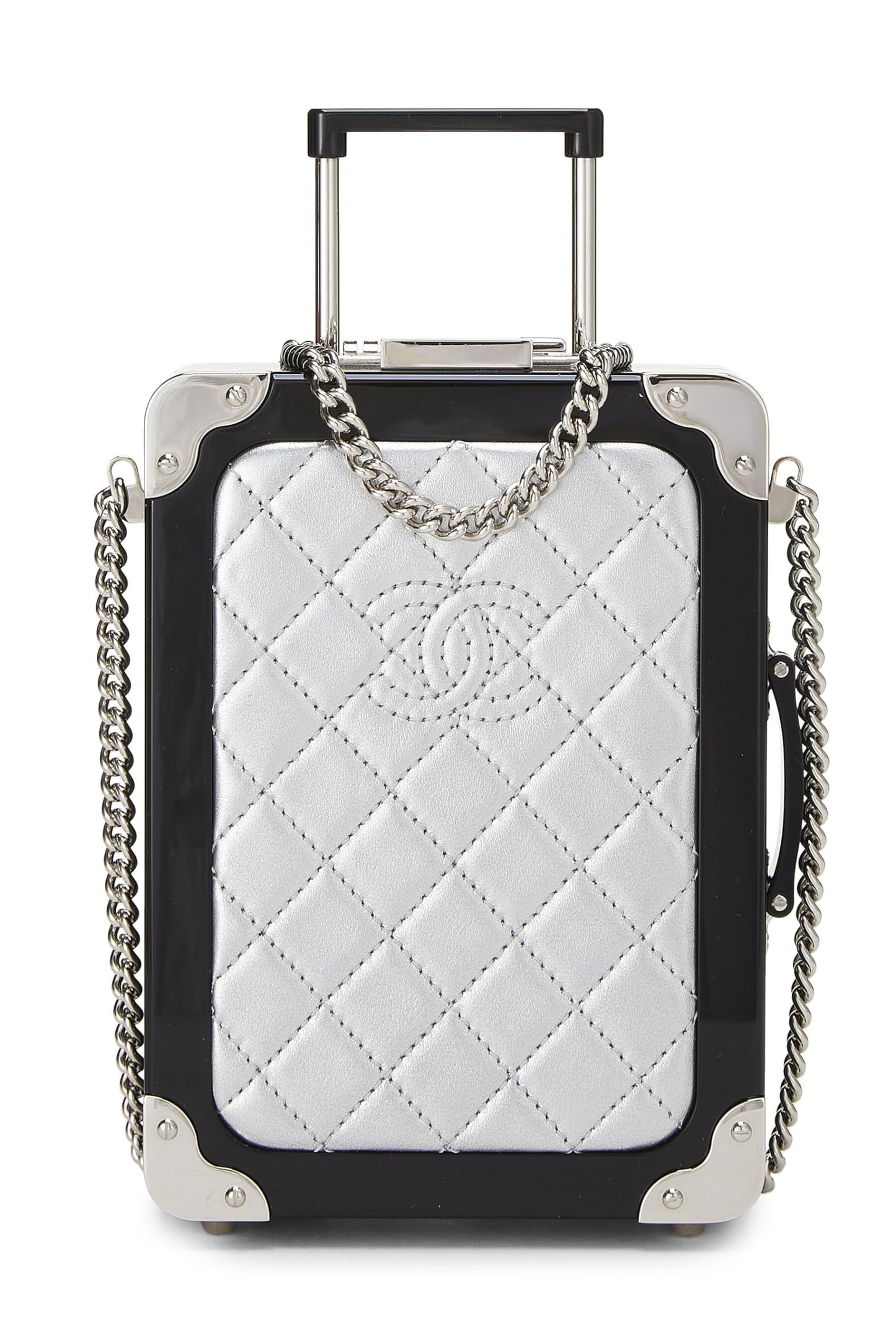 Chanel, Pre-Loved Lambskin & Perspex Evening In The Air 'CC' Trolley Minaudière Chain Clutch, Multi