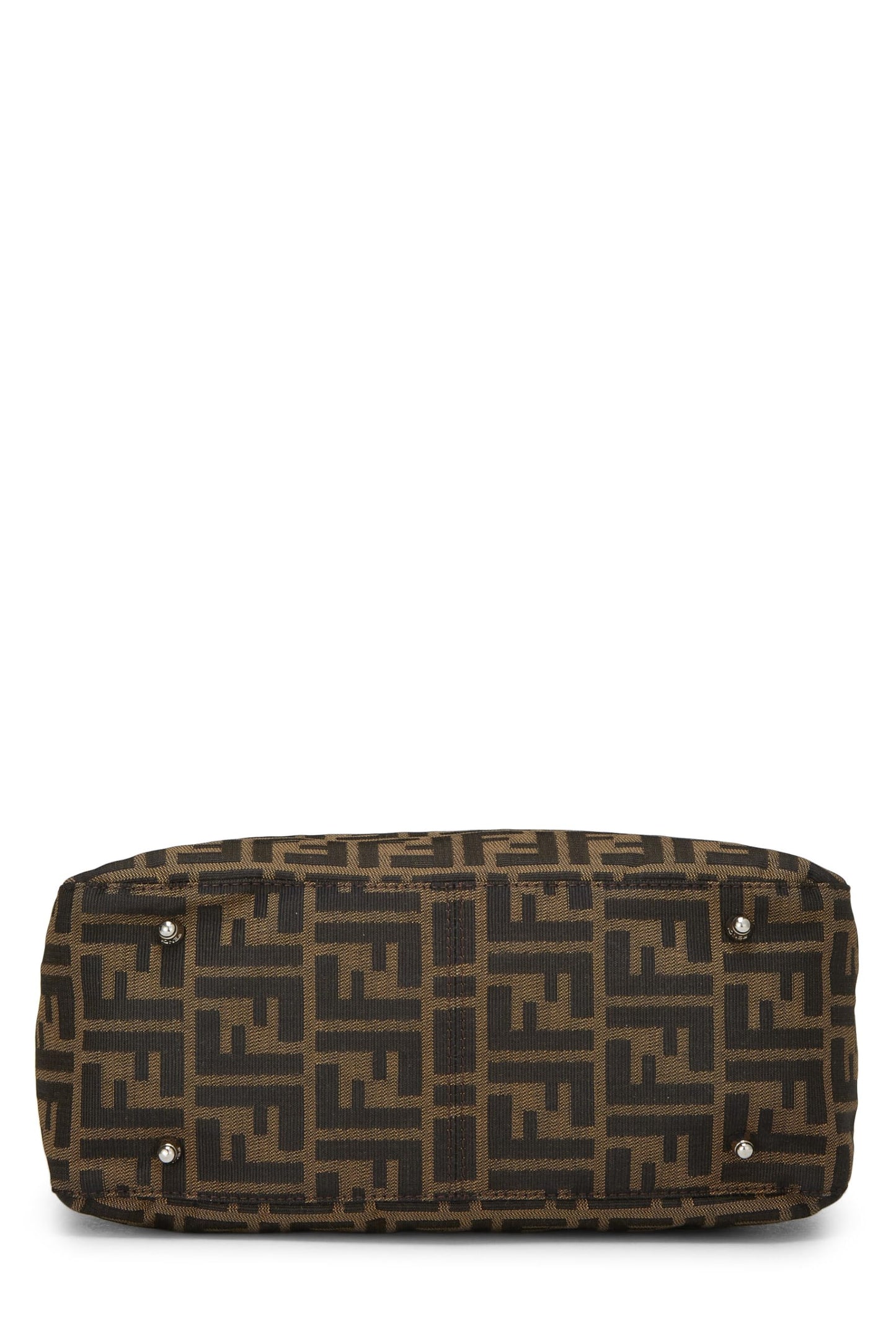 Fendi, sac à main en toile marron Zucca, petit modèle, d'occasion, marron