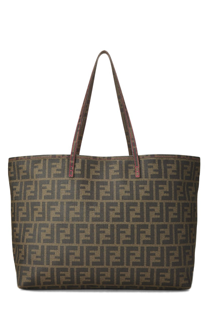 Fendi, sac fourre-tout en toile enduite marron Zucca, petit modèle, rose