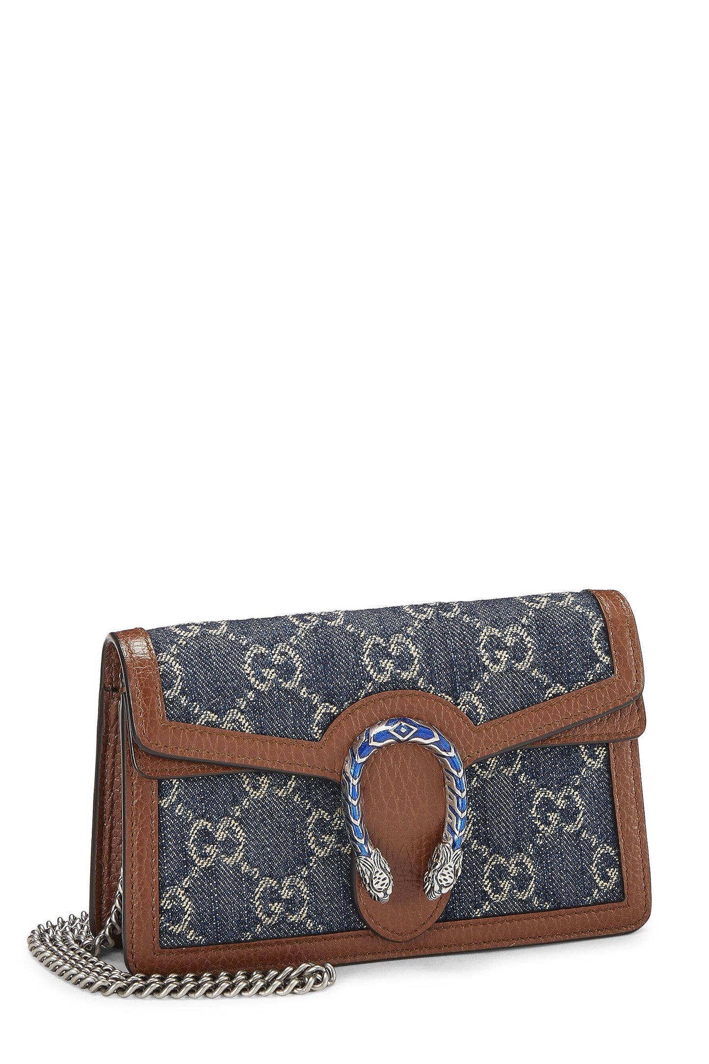 Gucci, Mini sac bandoulière Dionysus en denim bleu GG d'occasion, bleu