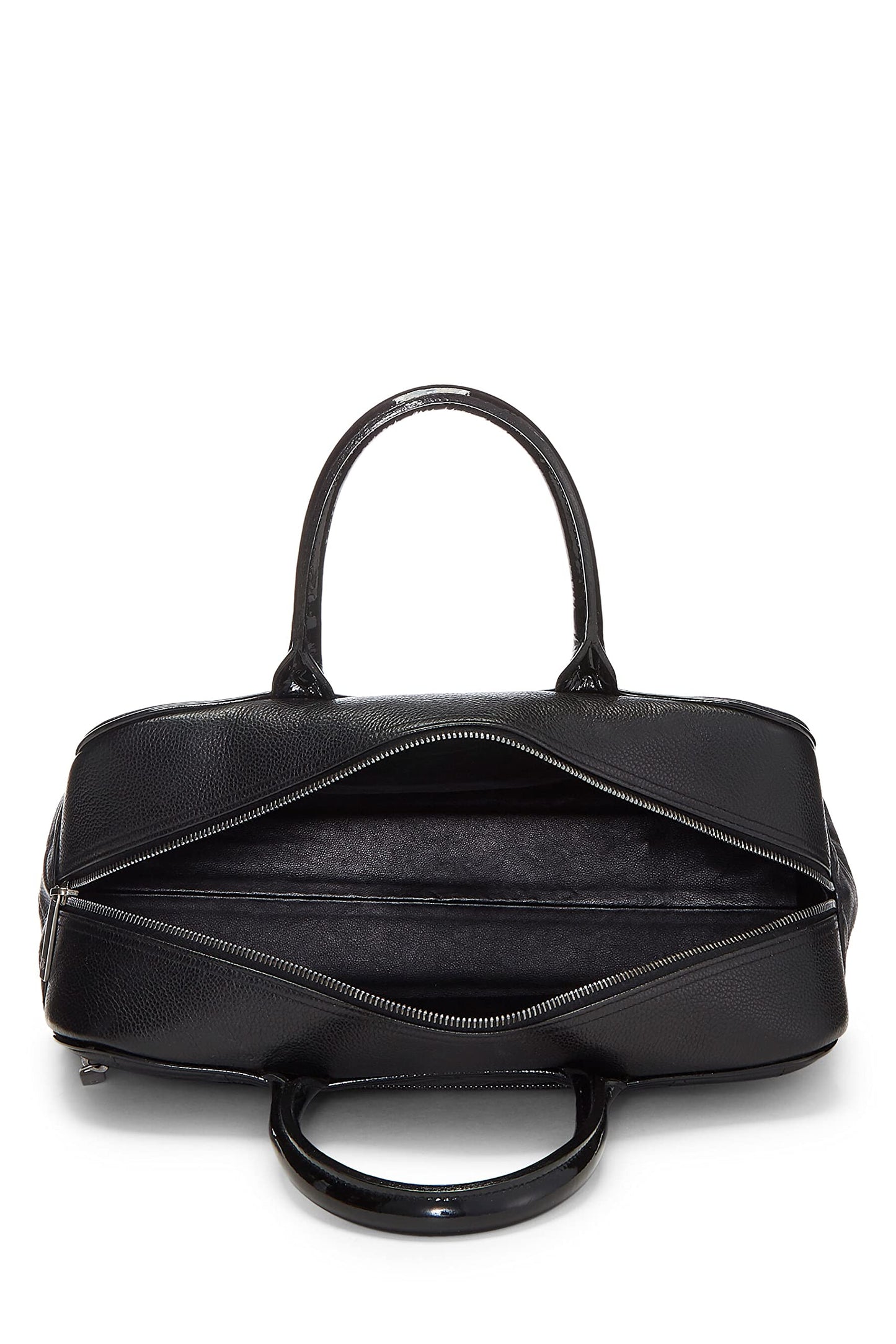 Chanel, Bowler mediano de caviar acolchado negro Pre-Loved, Negro