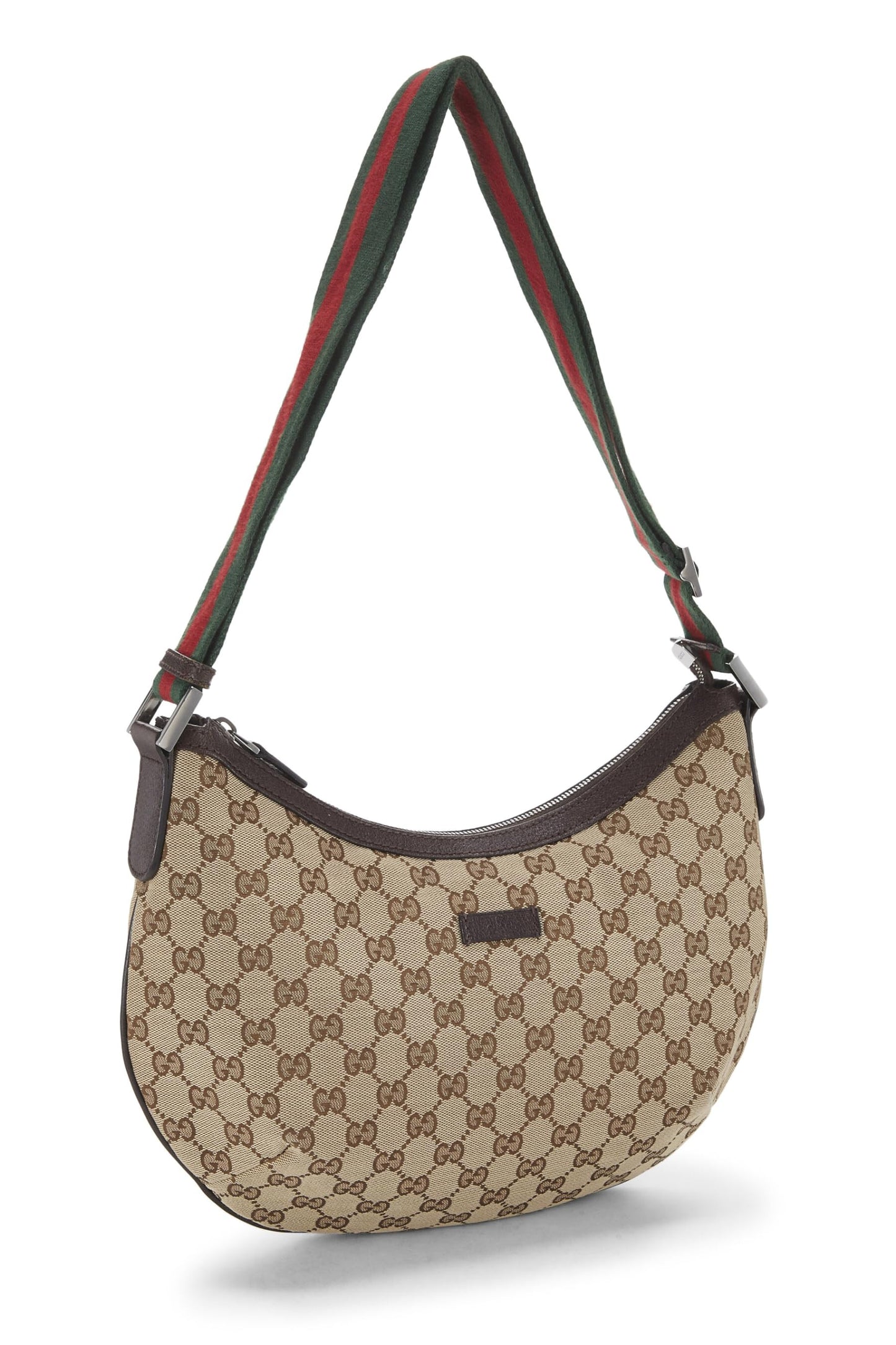 Gucci, Pre-Loved Original GG Canvas Web Round Messenger, Brown