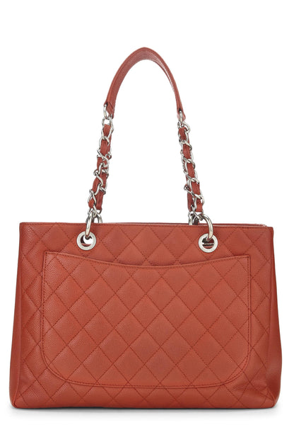 Chanel, Pre-Loved Orange Caviar Grand Shopping Tote (GST), Orange