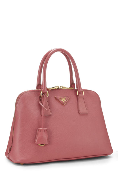 Prada, Promenade Medium Saffiano bleu d'occasion, rose