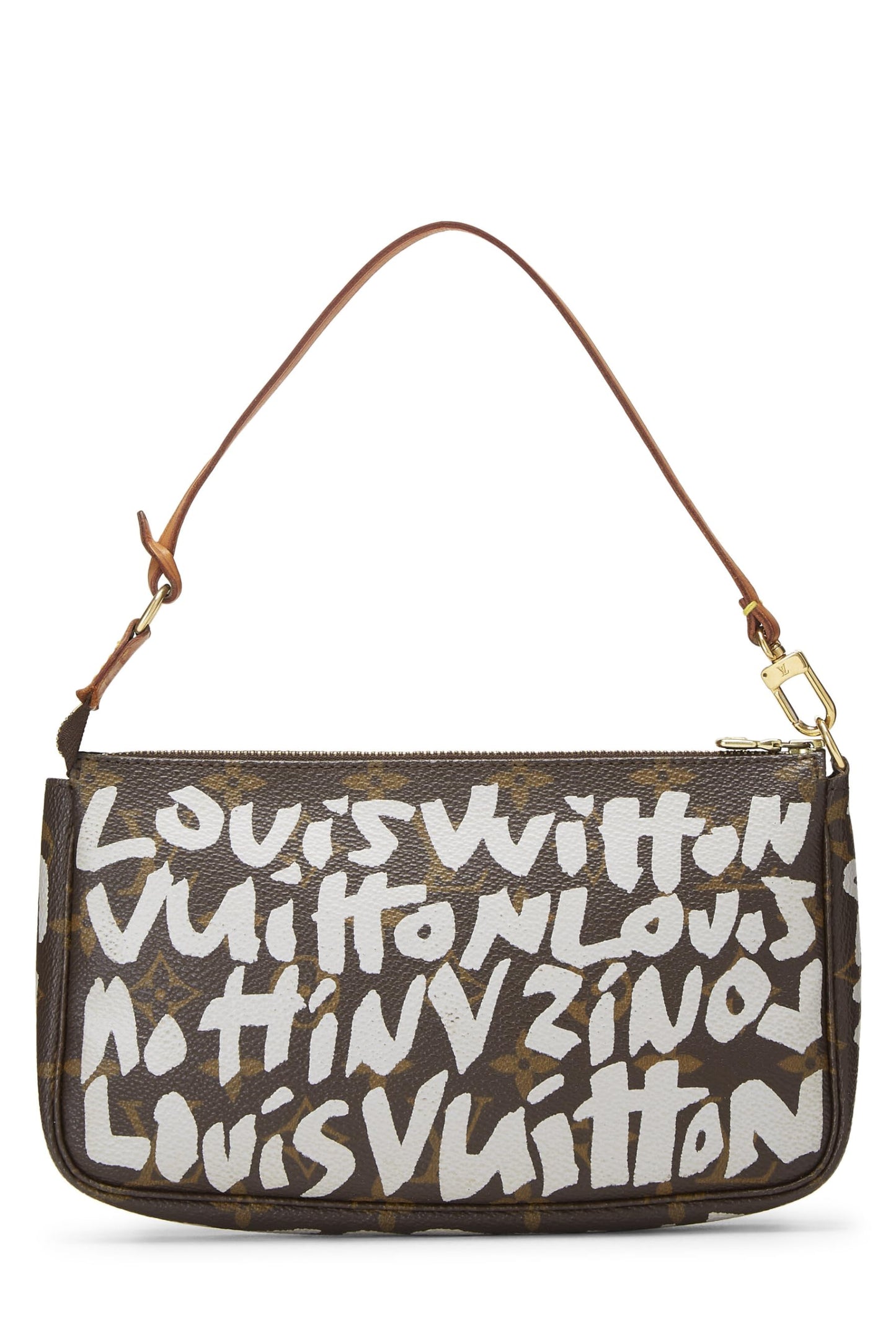 Louis Vuitton, Pre-Loved Stephen Sprouse x Louis Vuitton Grey Monogram Graffiti Pochette Accessories, Grey