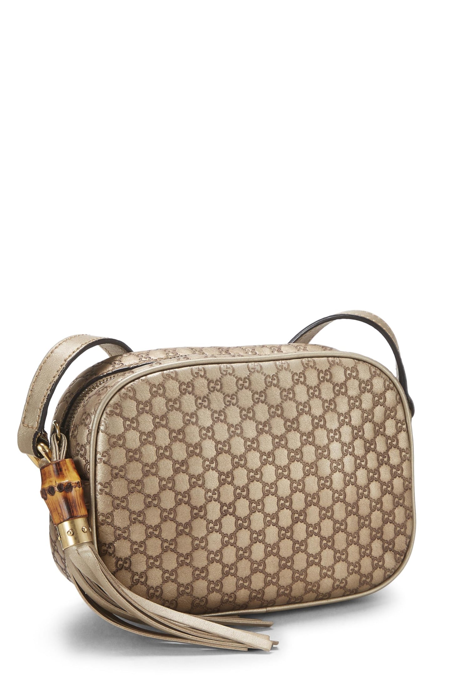 Gucci, sac photo en cuir Microguccissima doré d'occasion, doré