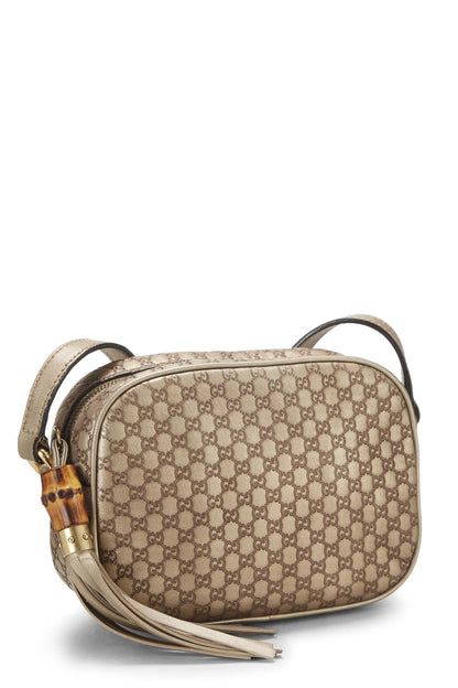 Gucci, sac photo en cuir Microguccissima doré d'occasion, doré