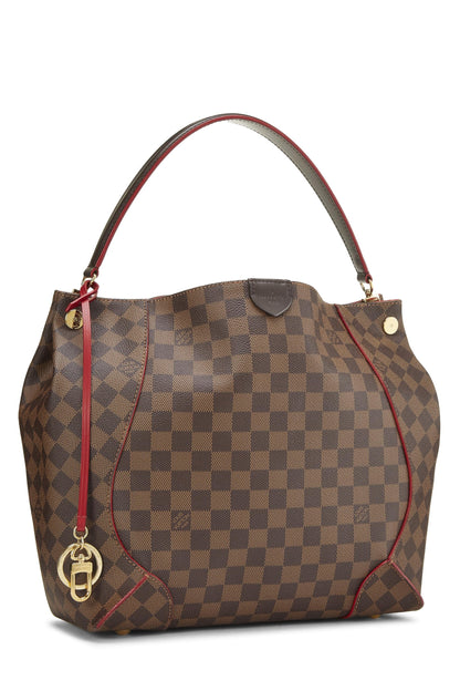 Louis Vuitton, Pre-Loved Damier Ebene Caissa Tote MM, Red