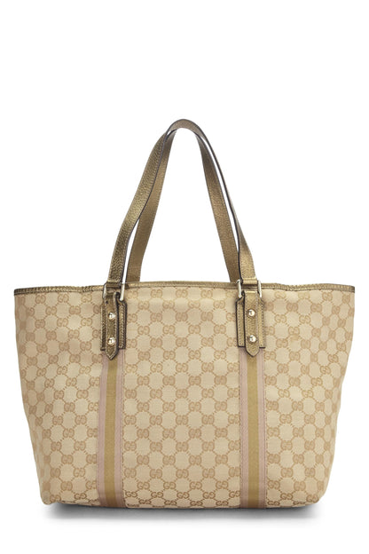 Gucci, Bolso tote Jolicoeur de lona GG original dorado de Pre-Loved, Dorado