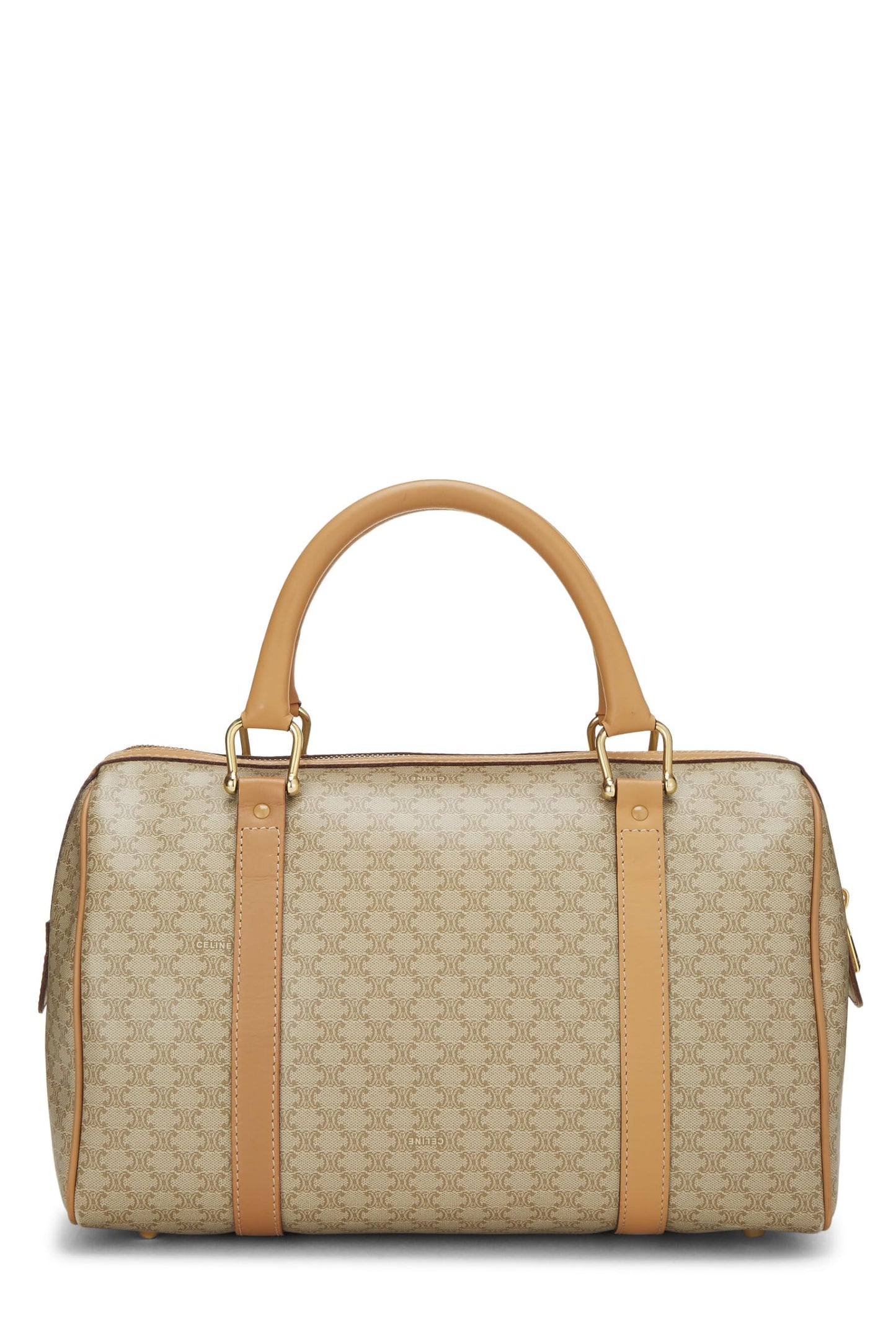 Céline, Pre-Loved Beige Macadam Coated Canvas Handbag, Beige