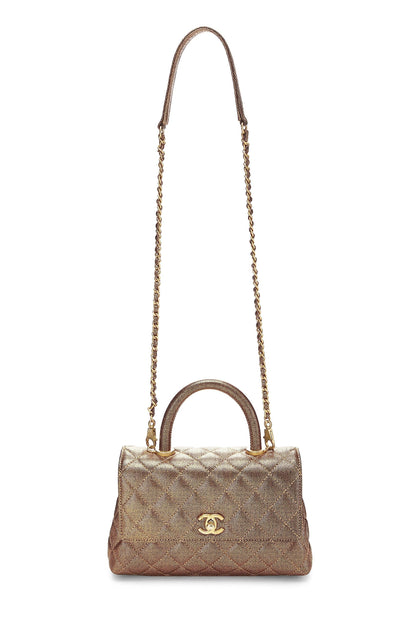 Chanel, Pre-Loved Gold Caviar Coco Handle Bag Medium, Gold