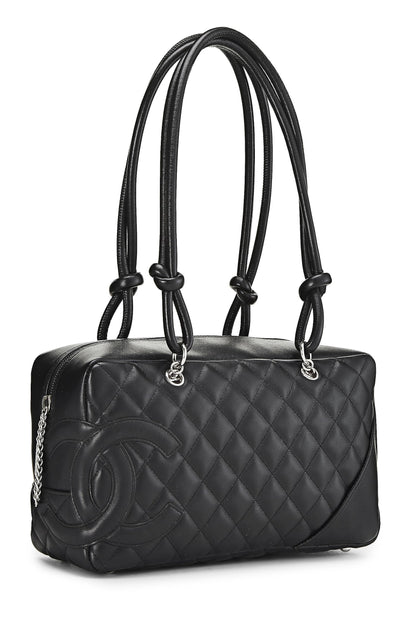 Chanel, Bowler Cambon Ligne en cuir de veau noir d'occasion, noir