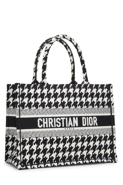 Dior, Pre-Loved Black & White Houndstooth Book Tote Medium, Multi