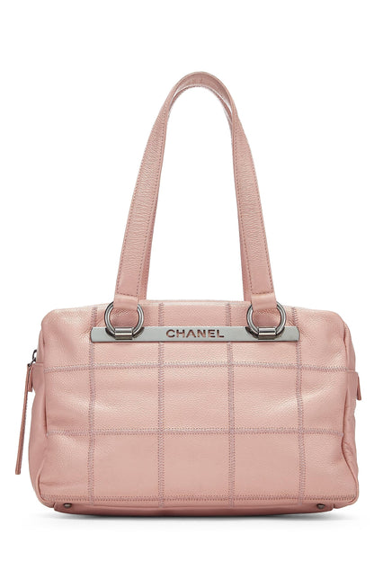 Chanel, Bolso Boston con barra de chocolate y caviar suave rosa Pre-Loved, rosa