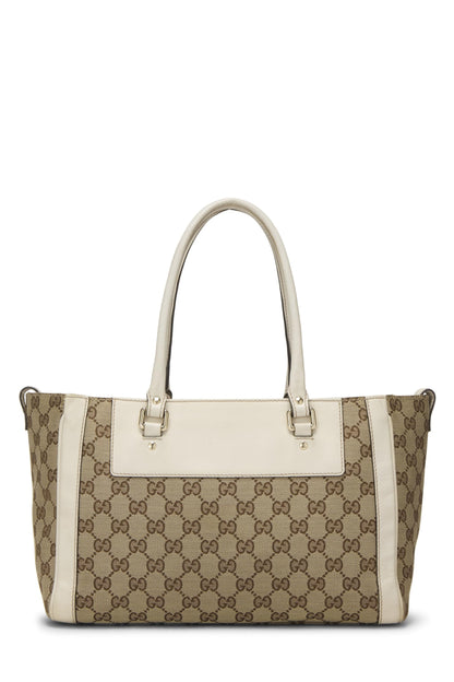 Gucci, sac à main en toile GG blanc d'origine d'occasion, blanc