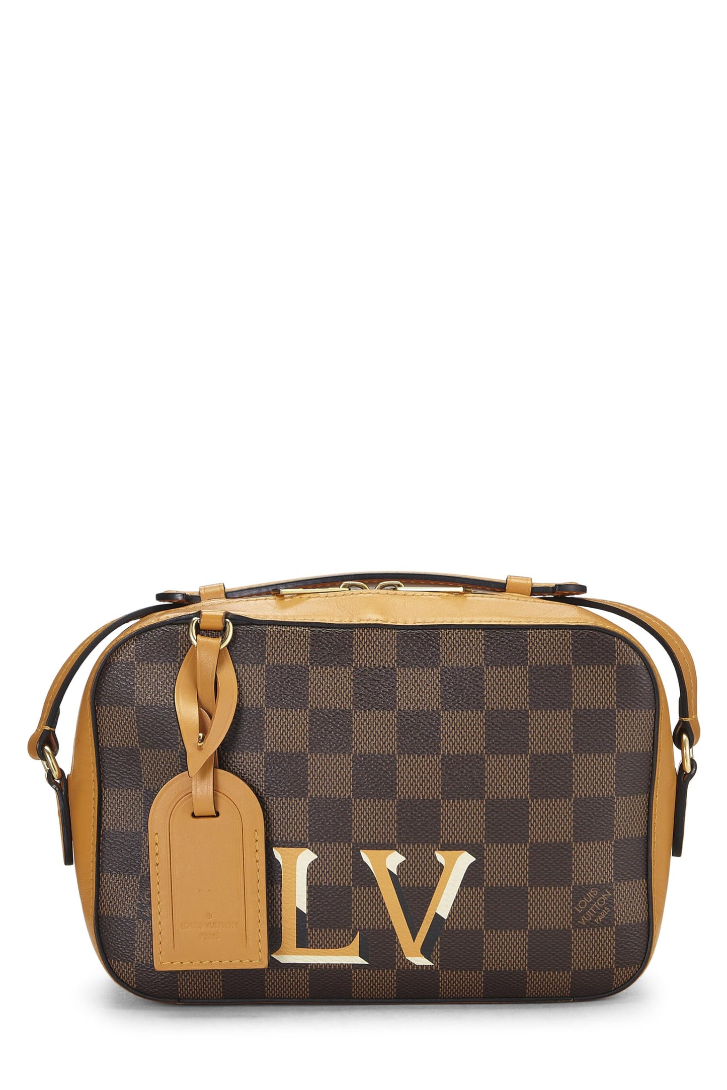 Louis Vuitton, d'occasion jaune Damier Ebene Santa Monica NM, jaune