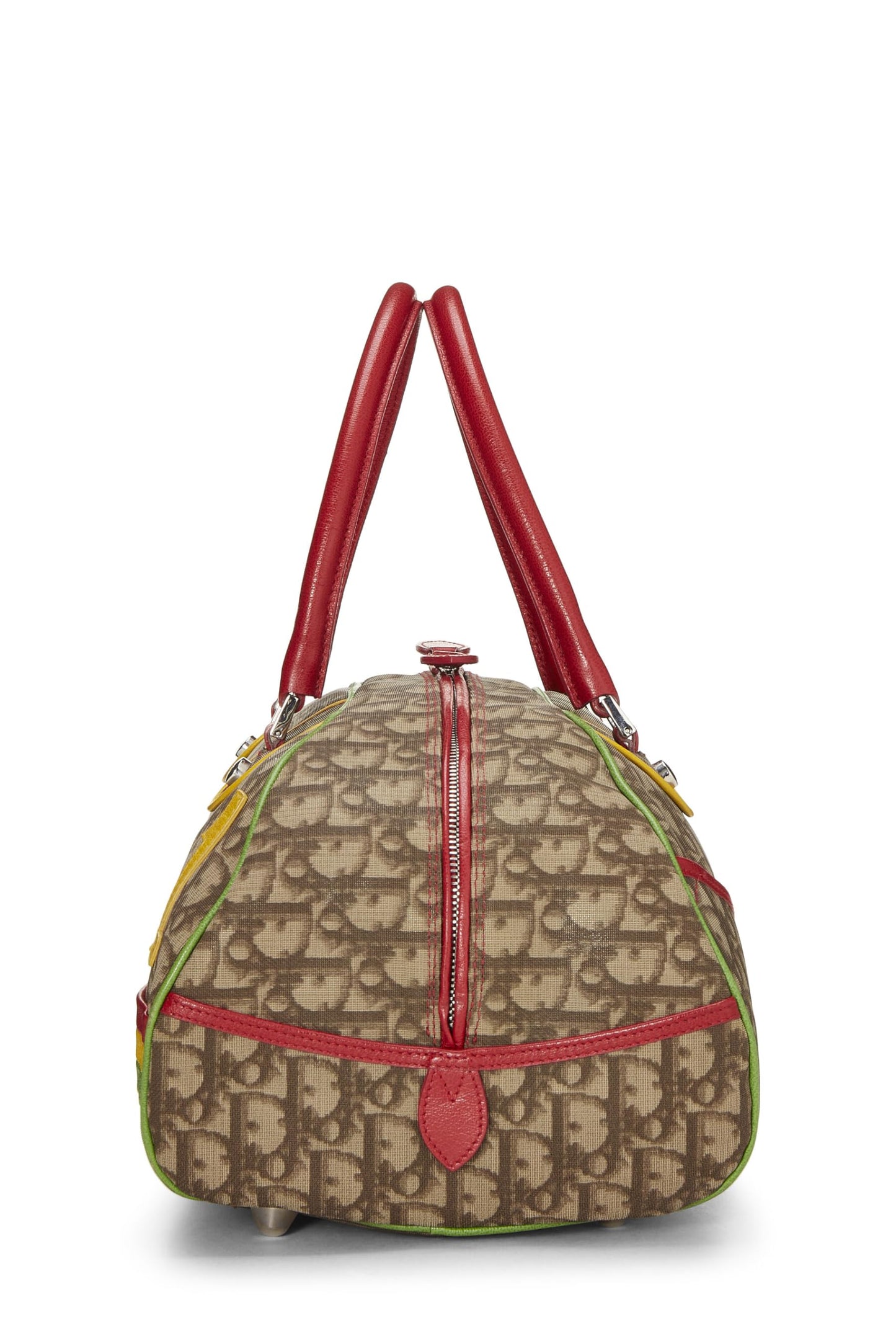 Dior, sac bowler rasta en toile enduite marron Trotter d'occasion, marron