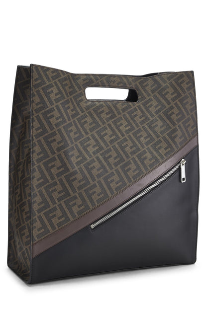 Fendi, sac fourre-tout en toile enduite marron Zucca d'occasion, noir