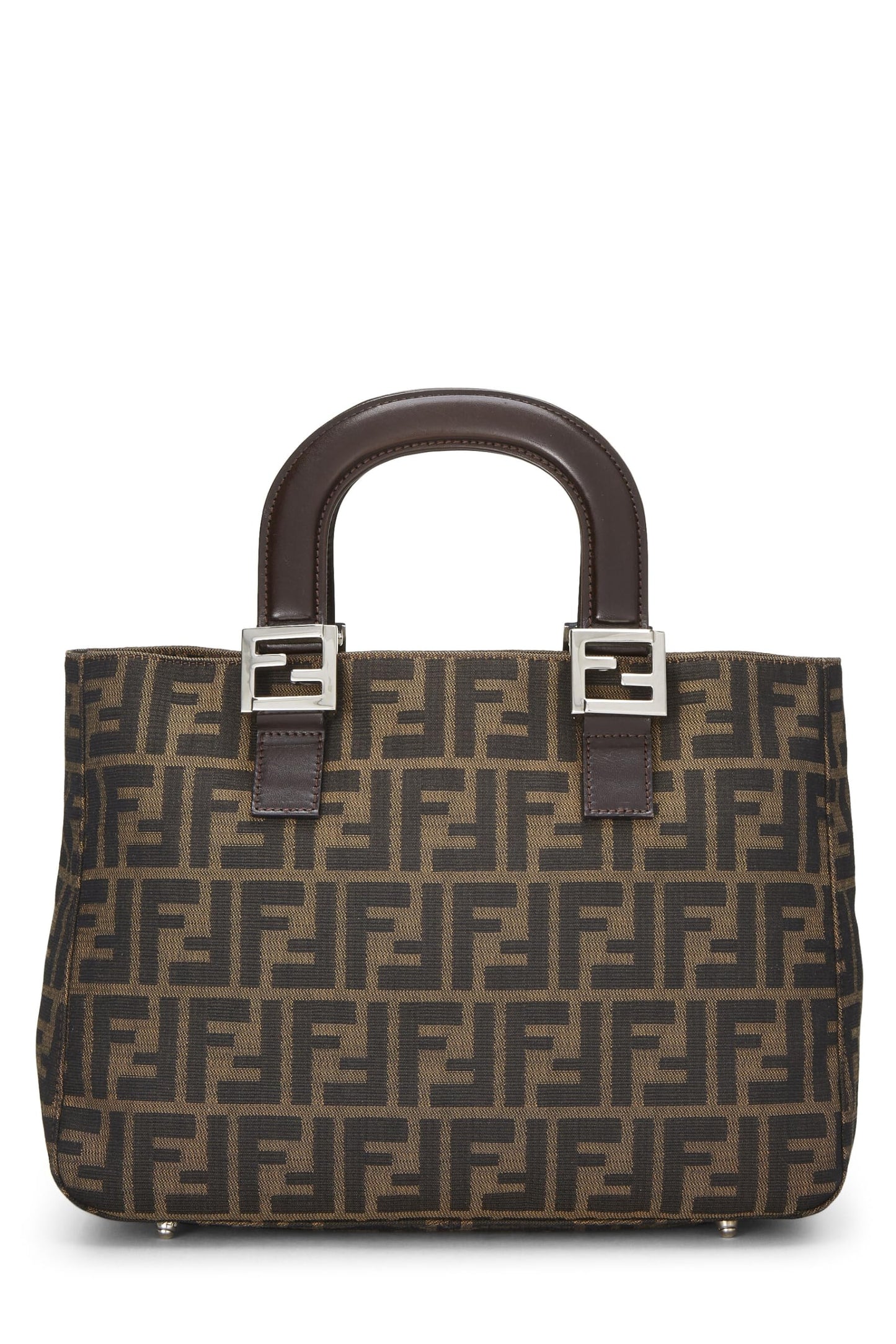 Fendi, sac à main en toile marron Zucca d'occasion, marron