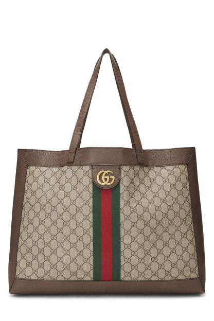 Gucci, Pre-Loved Original GG Supreme Canvas Ophidia Tote Medium, Brown