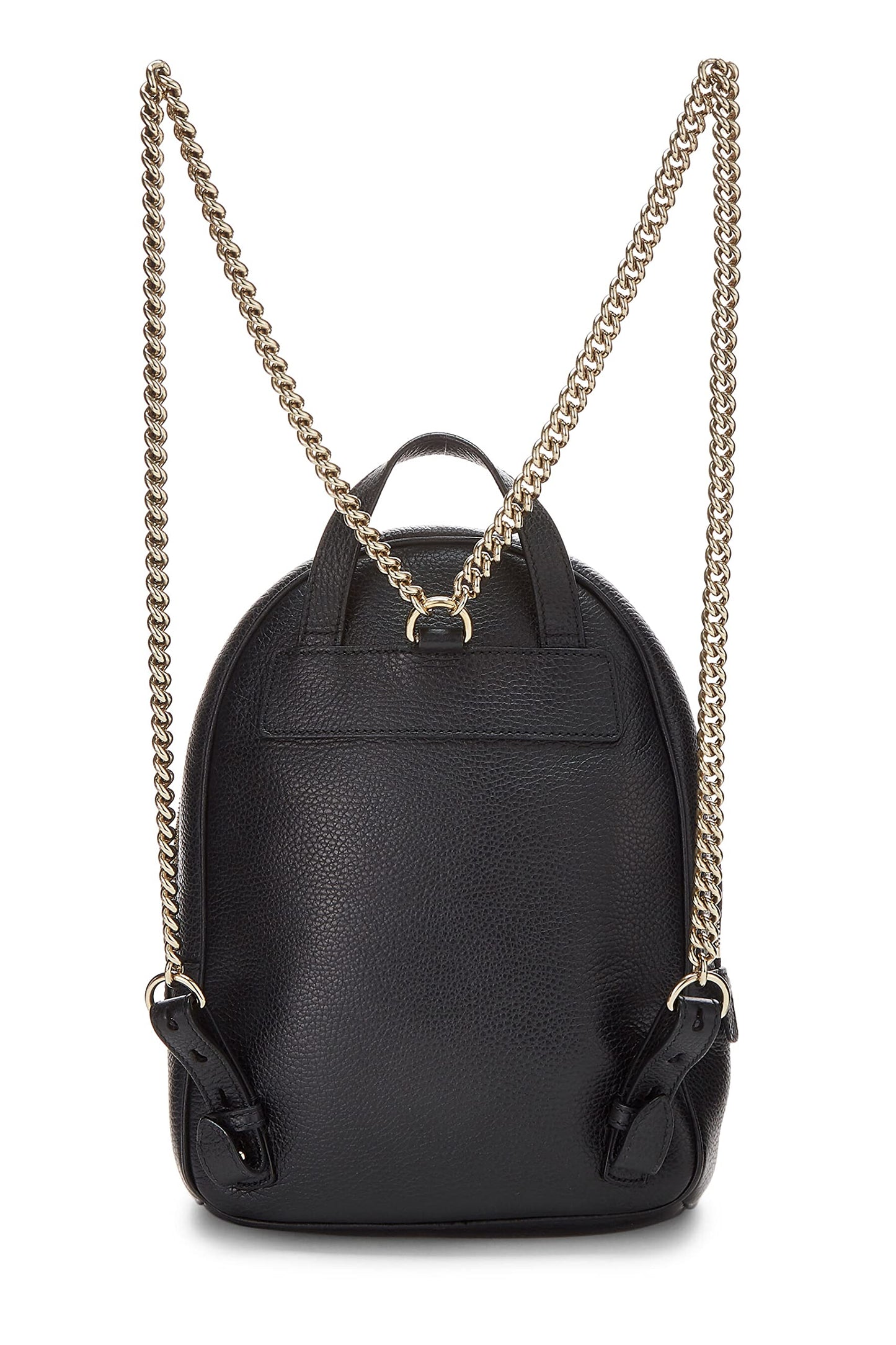 Gucci, Pre-Loved Black Leather Soho Chain Backpack, Black