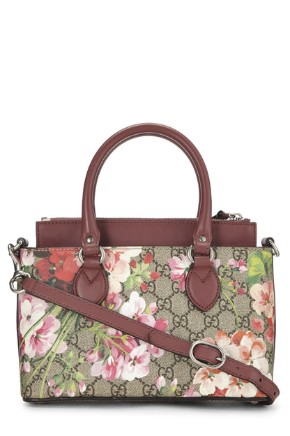 Gucci, sac fourre-tout à poignée supérieure en toile suprême GG Blooms rose d'occasion, rose