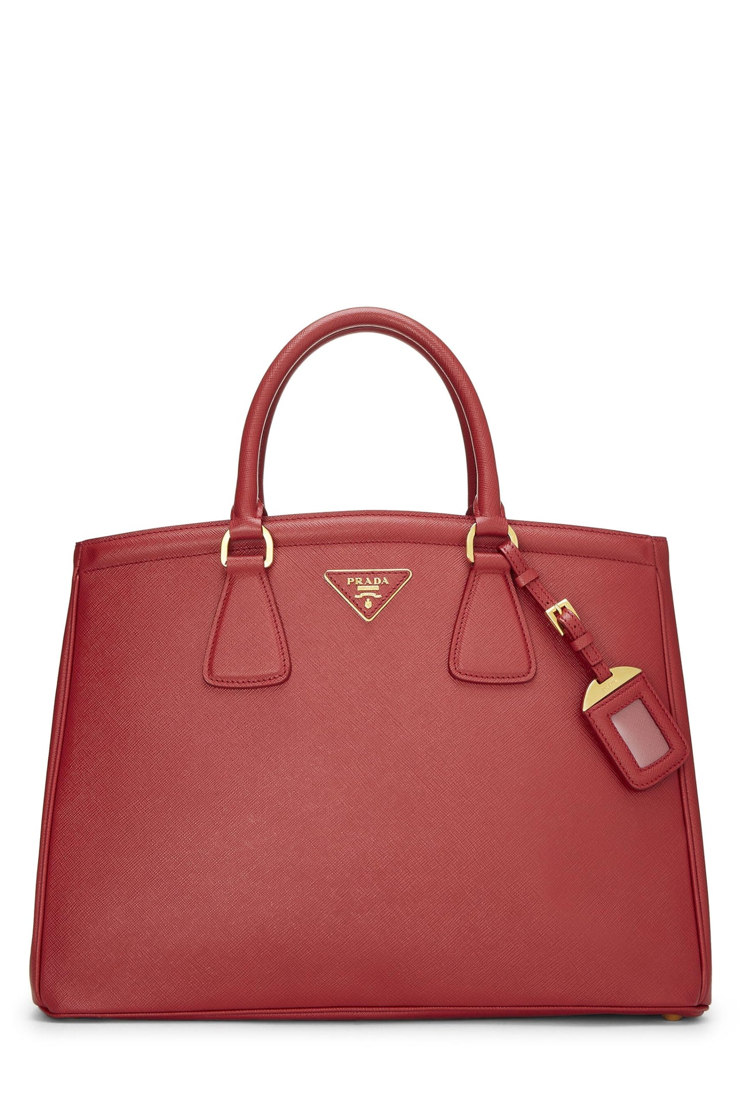 Prada, sac fourre-tout Galleria rouge Saffiano d'occasion, grand modèle, rouge