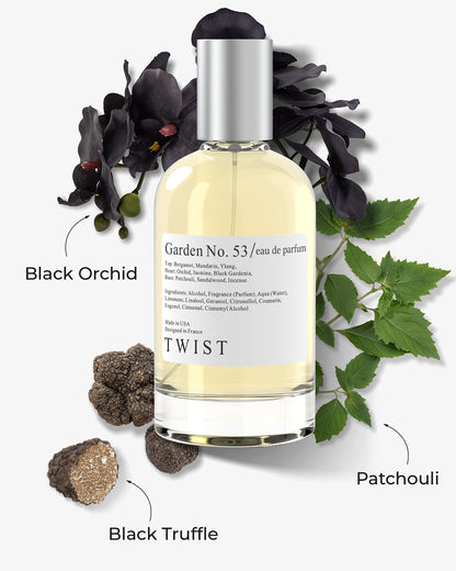 Twist - Garden No. 53 - Eau De Parfum Inspired by Tom Ford's Black Orchid, Long-Lasting Perfume For Women, Paraben Free, Vegan, Clean Ingredients, Fragrance - Spray 100 ml | 3.4 fl. oz.