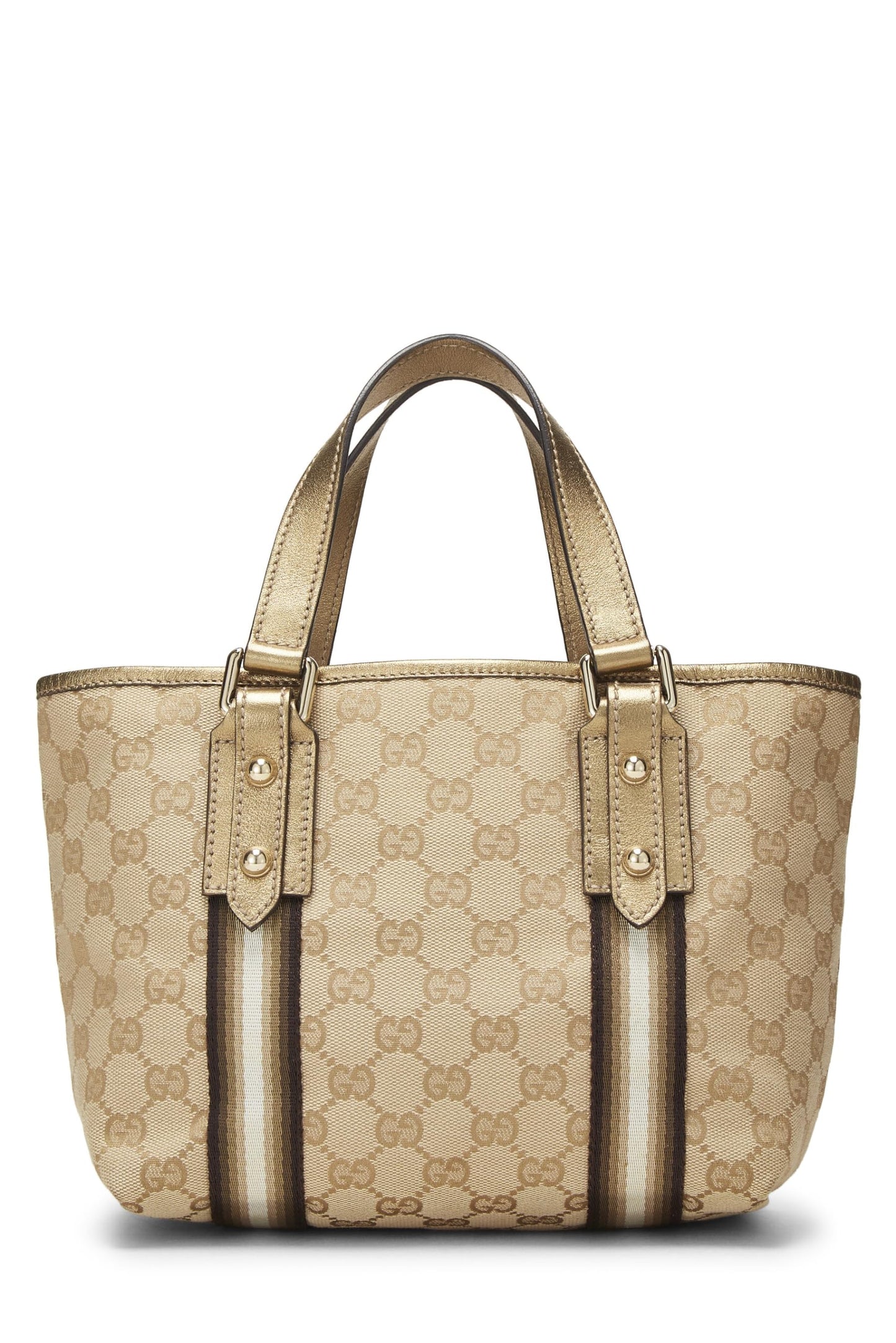 Gucci, Pre-Loved Gold GG Canvas Jolicoeur Tote Small, Gold