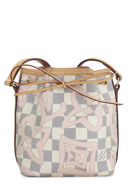 Louis Vuitton, Pre-Loved Pink Summer Spirit Damier Azur Tahitienne Noé Nano, Blanco