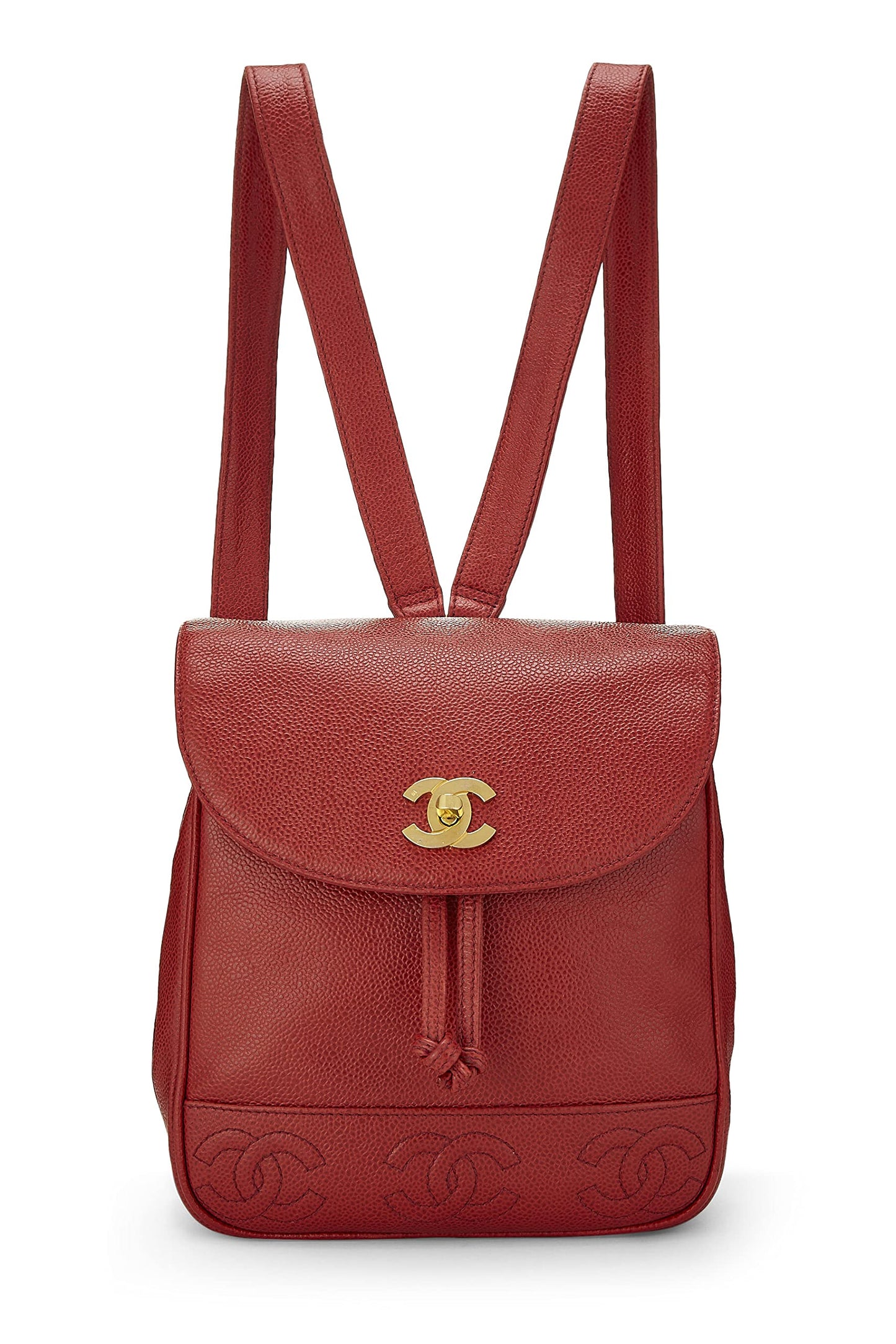 Chanel, Mochila mediana Pre-Loved Red Caviar 3 'CC', Rojo