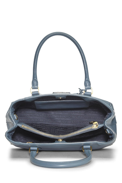 Prada, Bolso ejecutivo mediano Saffiano azul Pre-Loved, Azul