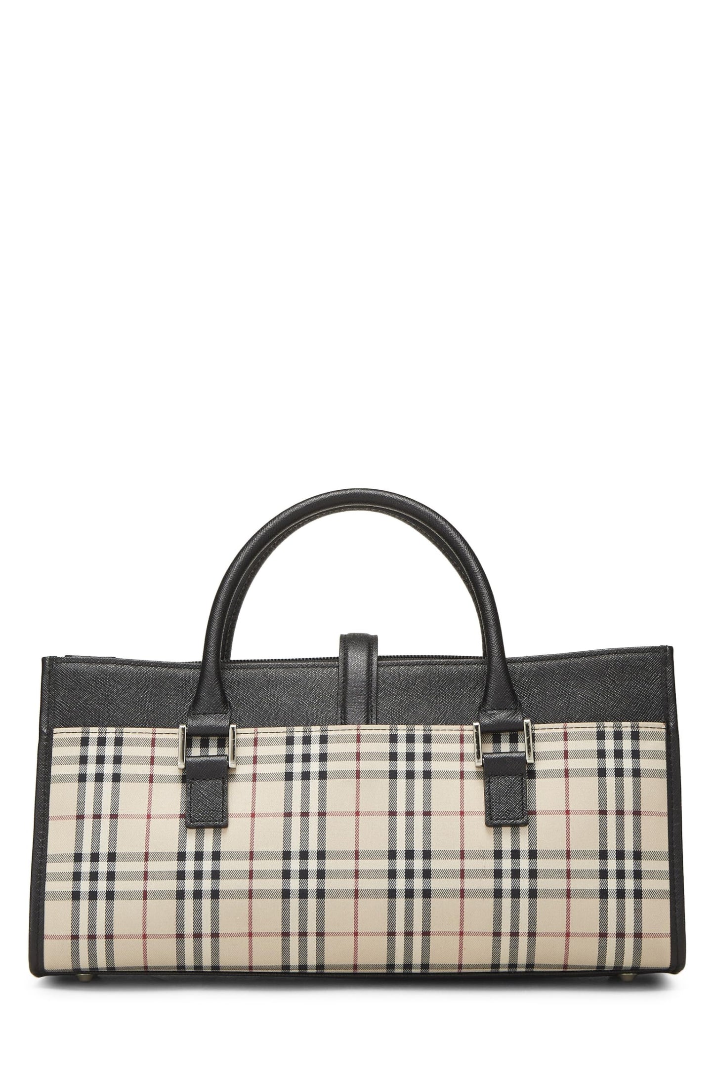 Burberry, Pre-Loved Black Vintage Check Canvas Handbag Long, Black