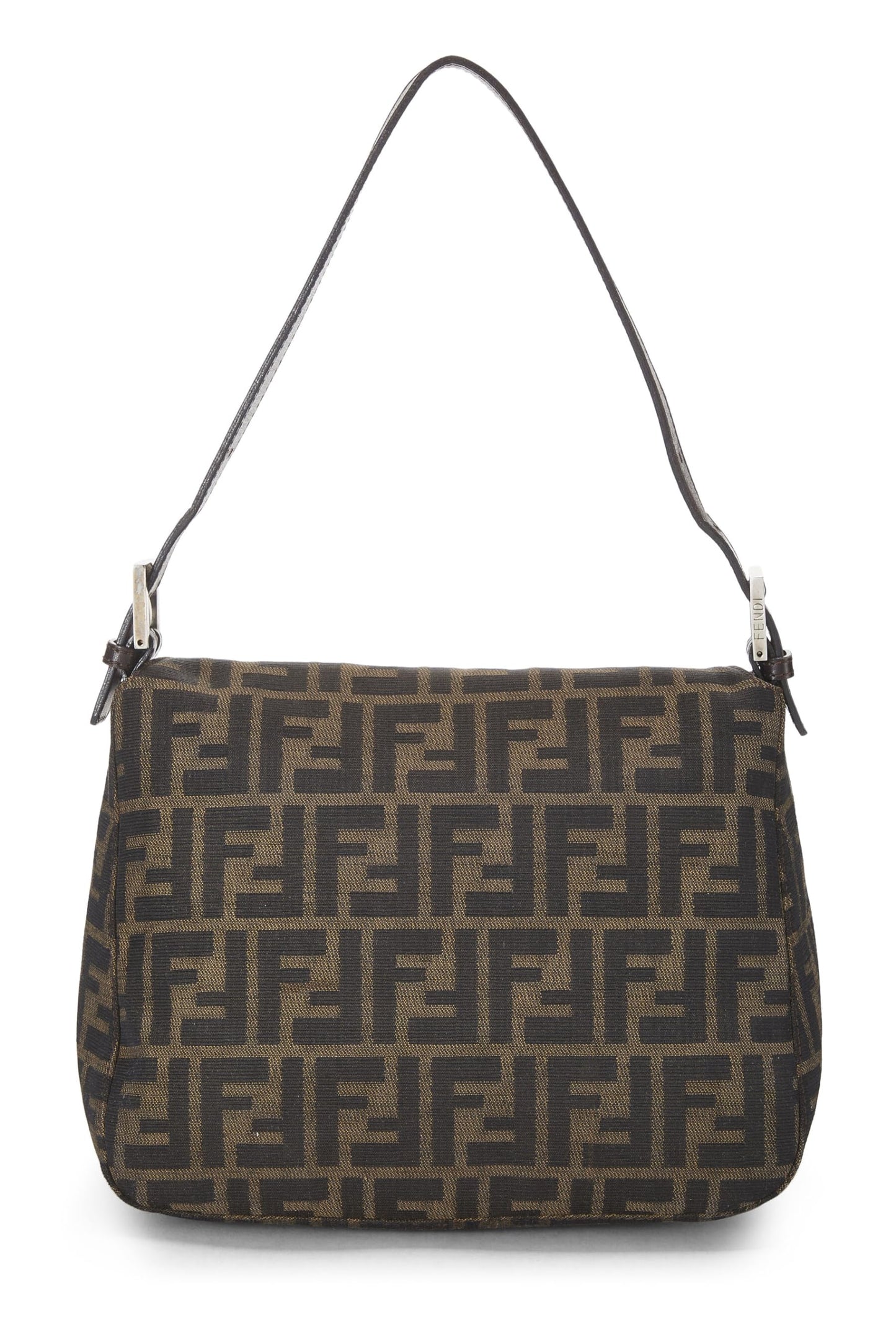 Fendi, sac à bandoulière en toile marron Zucca d'occasion, marron