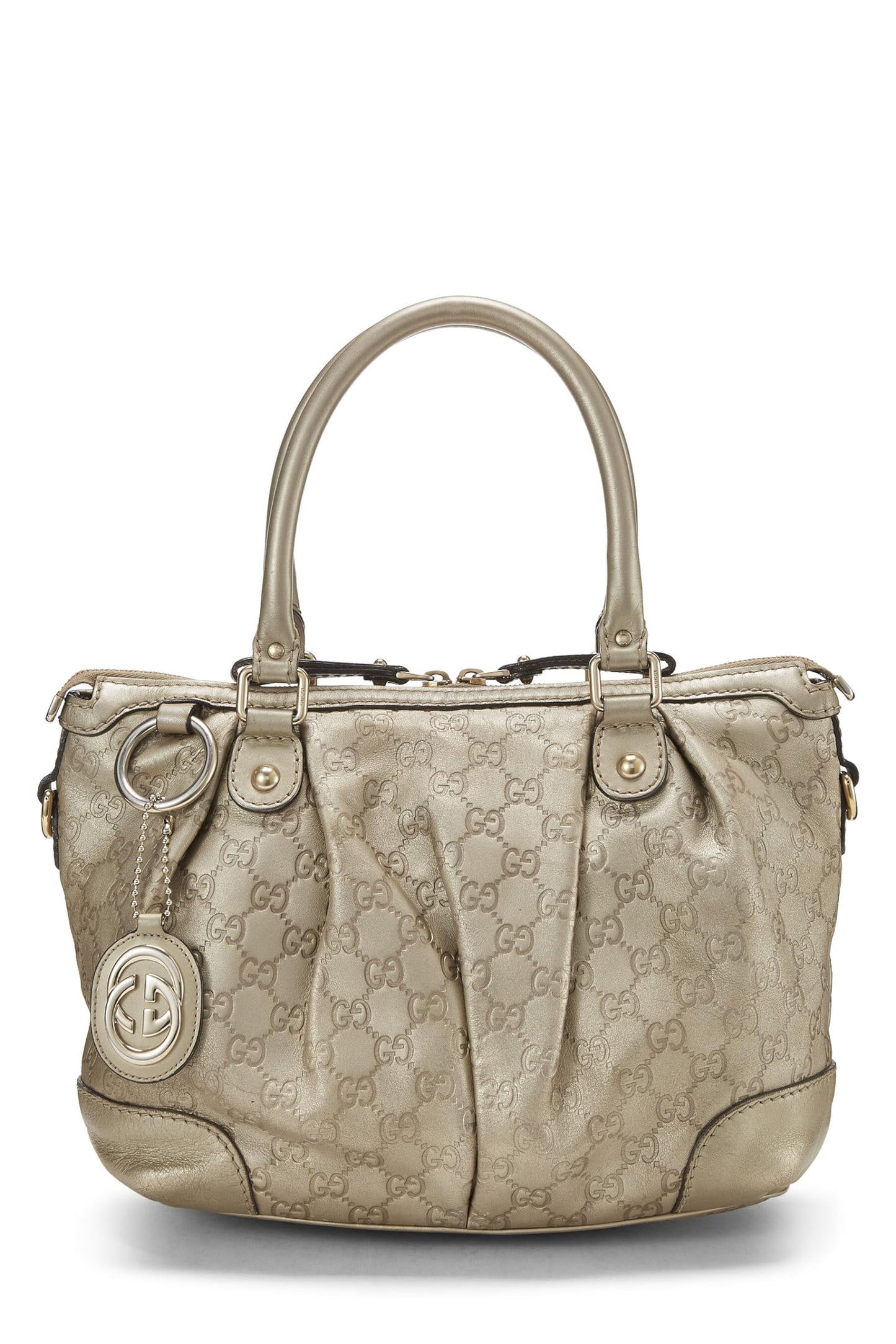 Gucci, Pre-Loved Gold Guccissima Sukey Zip Hobo Large, Gold