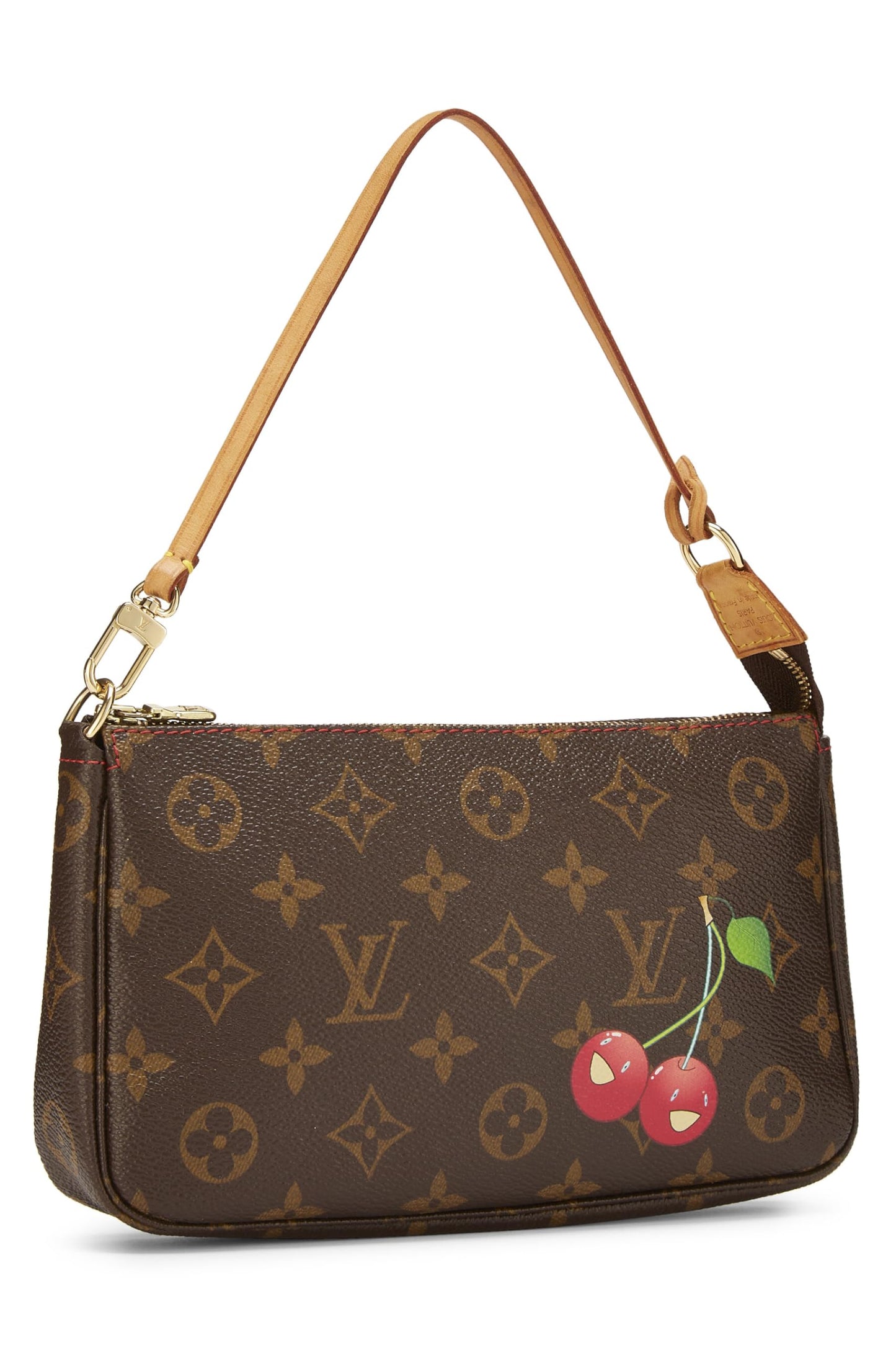 Louis Vuitton, Pre-Loved Takashi Murakami x Louis Vuitton Monogram Cerises Pochette Accessories, Brown