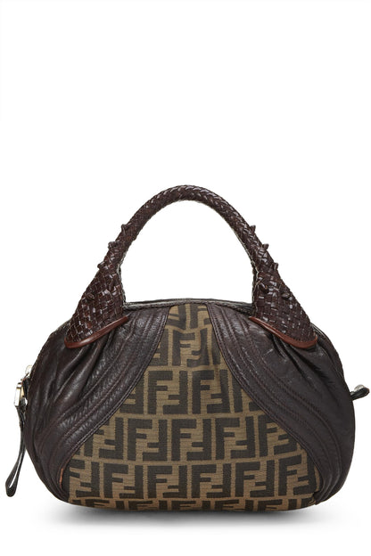 Fendi, Baby Spy en toile et cuir marron Zucca d'occasion, marron