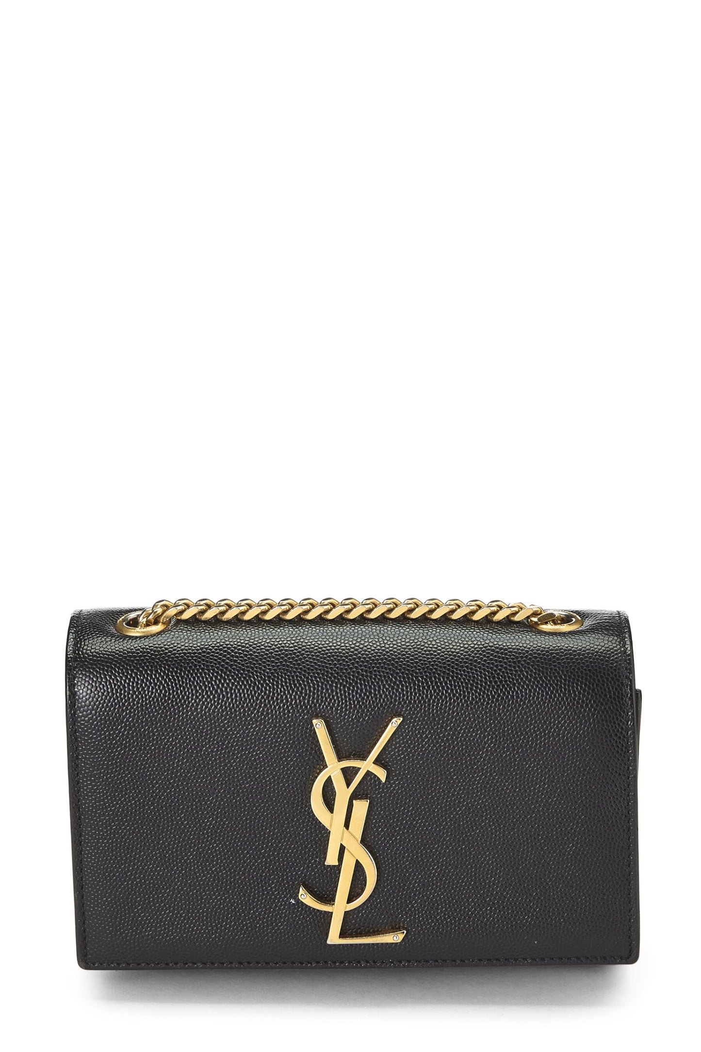 Yves Saint Laurent, Pre-Loved Black Grainy Leather Kate Small, Black